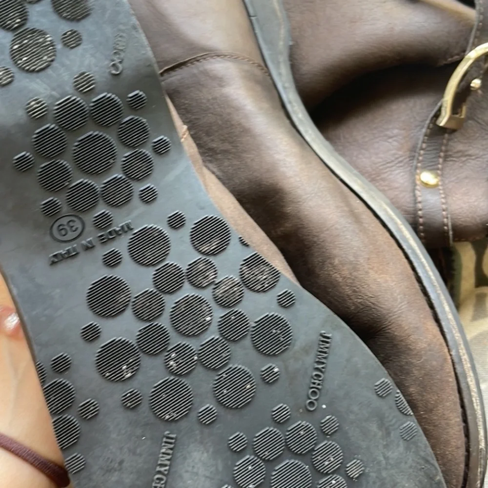 Jimmy Choo Chocolate Shearling Knee Riding Boots